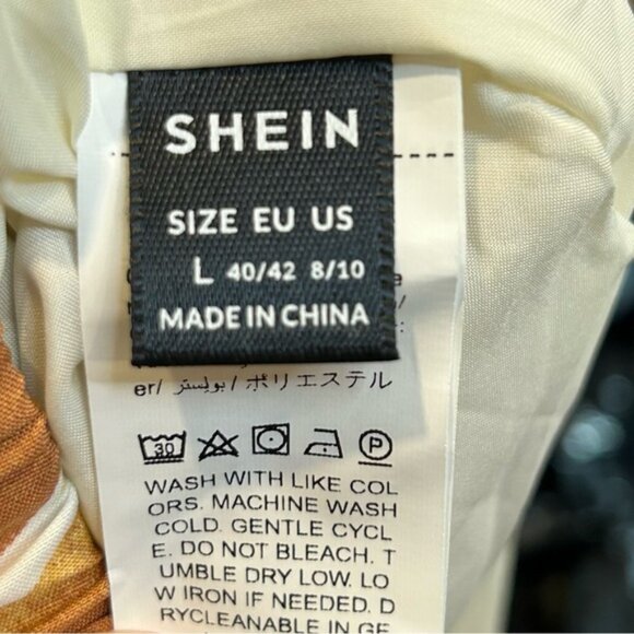 SHEIN Wide Leg Graphic Print Flowy Pants Multi-Colour - Picture 4 of 4